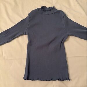 Kids Long Sleeve Ribbed Top - Blue
